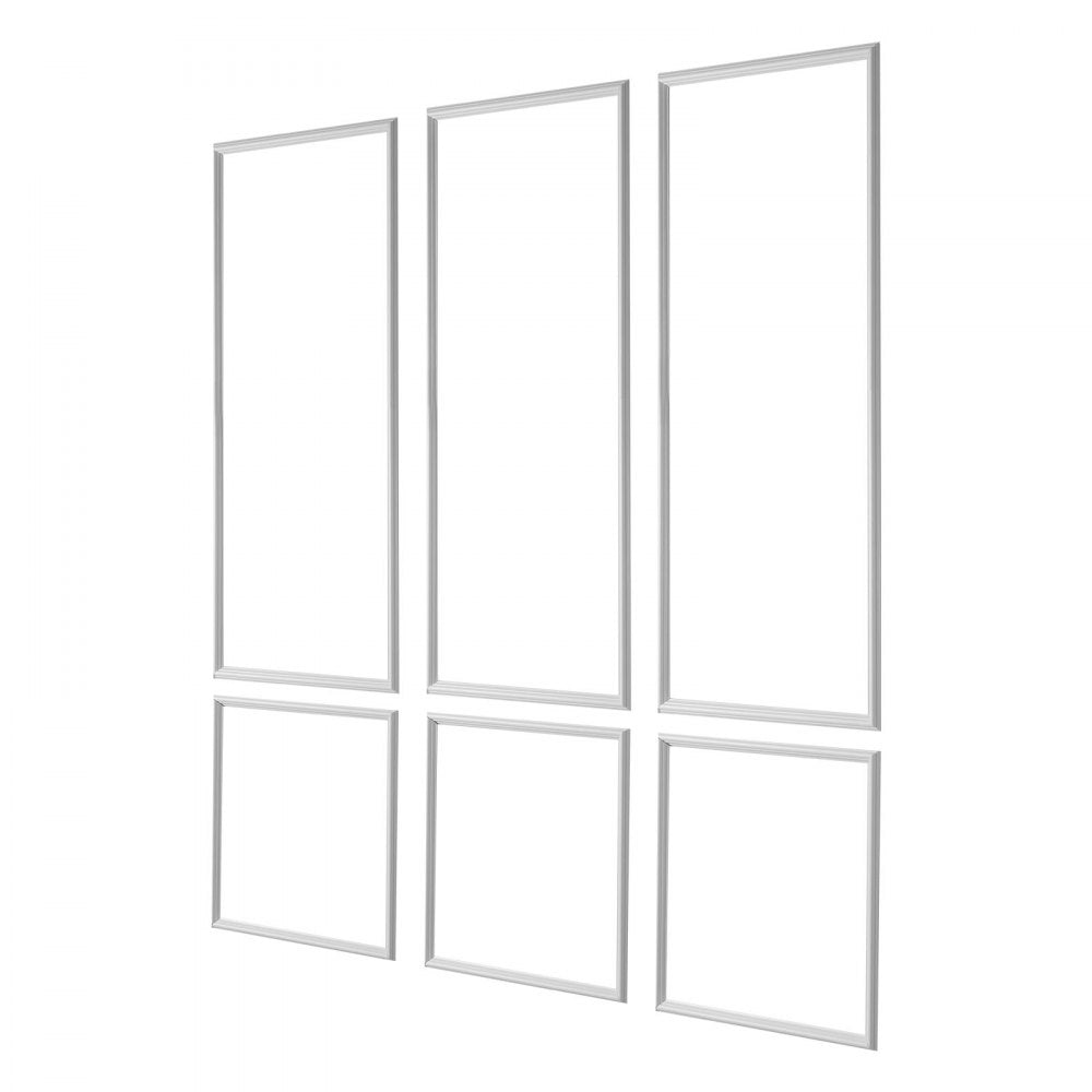 VEVOR Wall Molding 3 Pack, Wainscoting Panels Kit, Lightweight Paintable Polystyrene, Easy to Install, Waterproof Accent Wide Profile Trim for Interior Living Room, Bedroom,White (24x54 + 24x24 in)