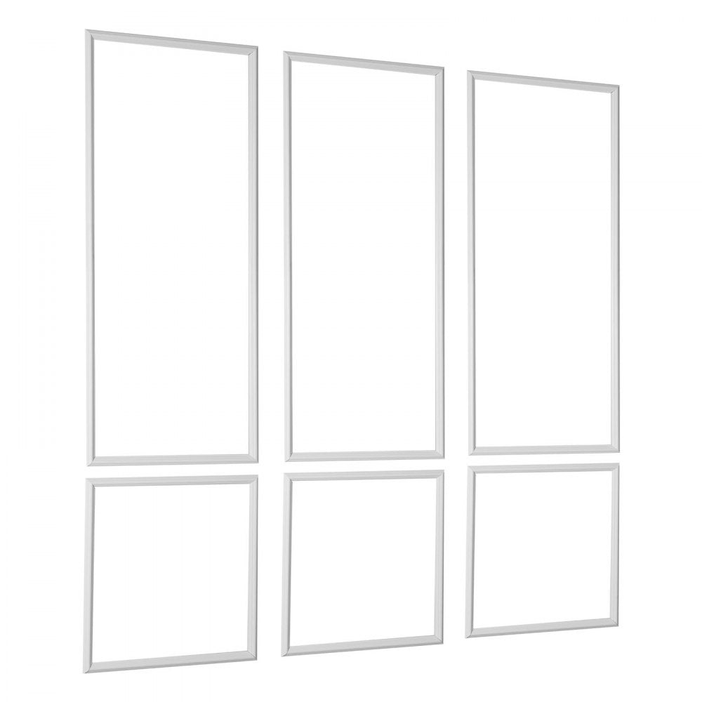 VEVOR Wall Molding 3 Pack, Wainscoting Panels Kit, Lightweight Paintable Polystyrene, Easy to Install, Waterproof Accent Wide Profile Trim for Interior Living Room, Bedroom,White (24x54 + 24x24 in)