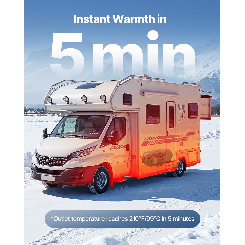 VEVOR Diesel Heater, 8KW, DC 12V/24V, Portable Diesel Air Heater with Remote Control and LCD Screen, Fast Heating Low Noise, 2.6 Gal Large Fuel Tank for Vehicles, Vans, RVs, Campers, and Trucks