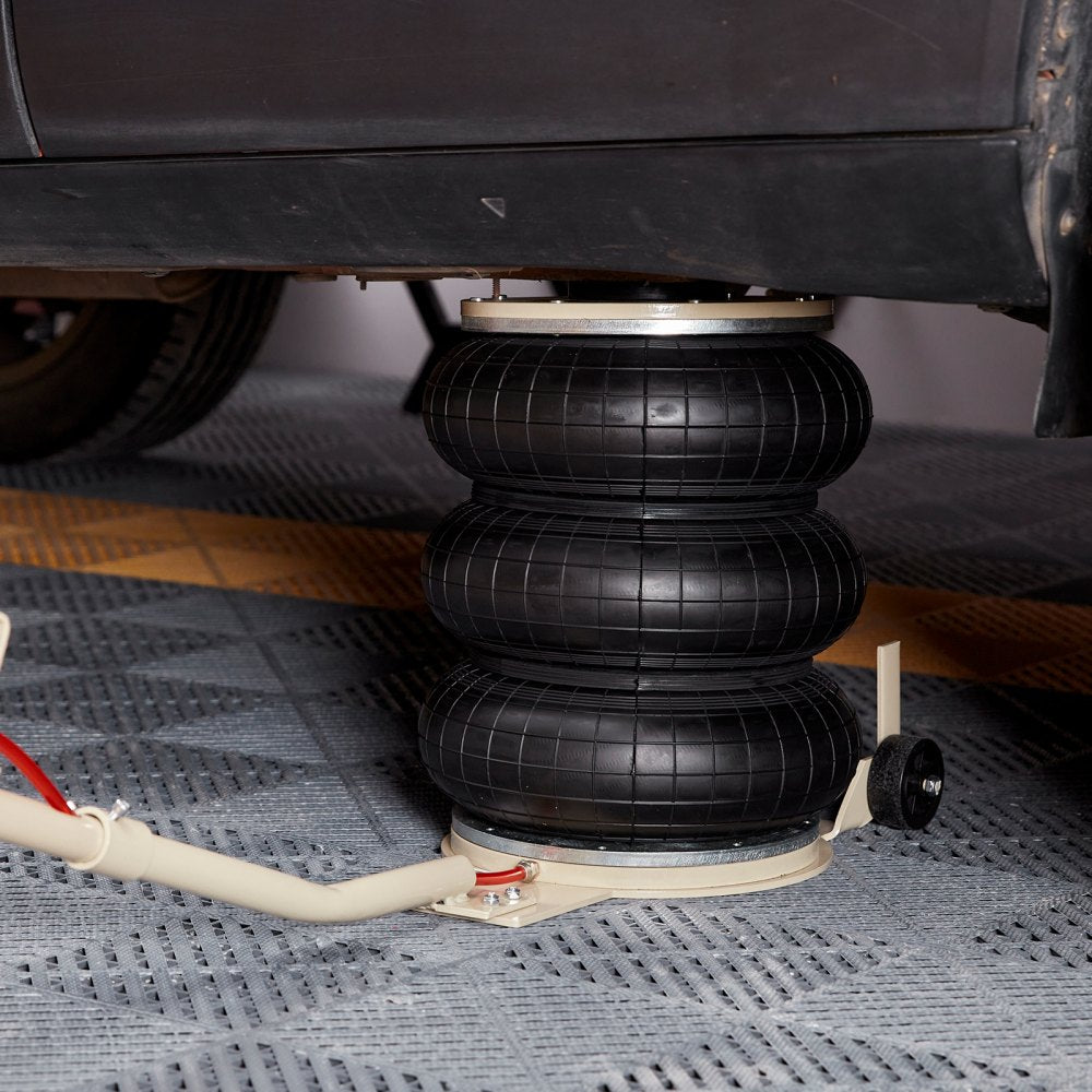 VEVOR Air Jack, 3T / 6600 lbs Triple Bag Air Jack, Airbag Jack with Six Steel Pipes, Lift up to 17.7 inch/450 mm, 3-5 s Fast Lifting Pneumatic Jack, with Long Handles for Car, Garage, Repair