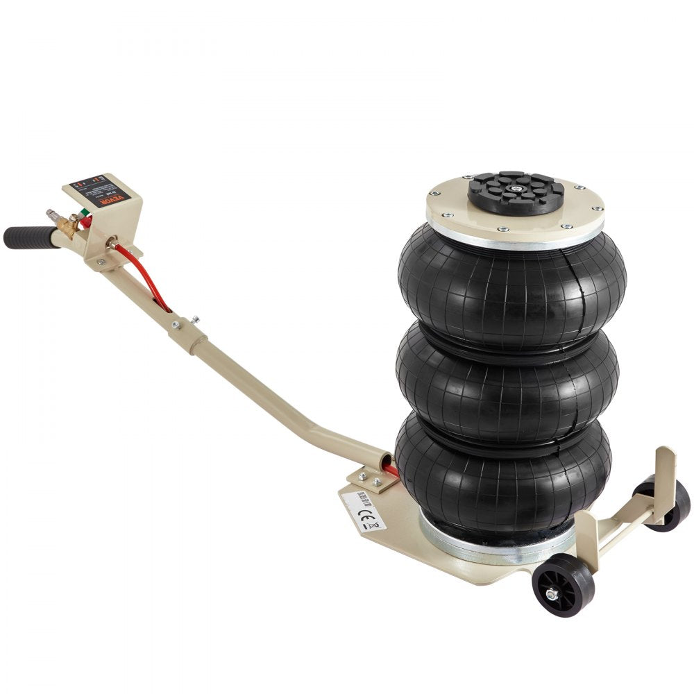 VEVOR Air Jack, 3T / 6600 lbs Triple Bag Air Jack, Airbag Jack with Six Steel Pipes, Lift up to 17.7 inch/450 mm, 3-5 s Fast Lifting Pneumatic Jack, with Long Handles for Car, Garage, Repair