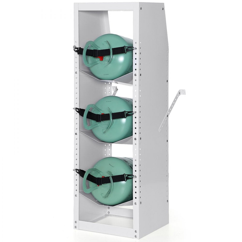 VEVOR Refrigerant Tank Rack, with 3 x 30-50lb Bottle Tanks, Cylinder Tank Rack 14.64x13.97x46.06 in, Refrigerant Cylinder Rack Gas Cylinder Racks and Holders for Freon, Gases, Oxygen, Nitrogen