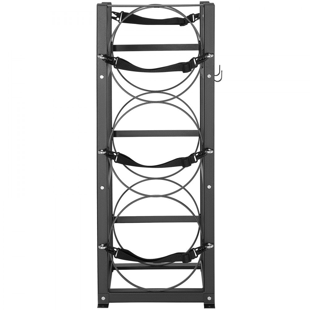 VEVOR Refrigerant Tank Rack, with 3 x 30lbs Bottle Tanks, Cylinder Tank Rack 12.79x12.99x33.07 in, Refrigerant Cylinder Rack Gas Cylinder Racks and Holders for Freon, Gases, Oxygen, Nitrogen