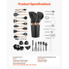 VEVOR Kitchen Cooking Utensils Set, 50 PCS Silicone Spatula Set with Holder, 428°F Heat Resistant Gadget Spoons Tools, Wooden Handle Home Essentials Accessories, Silicone Gadgets Cookware, Black