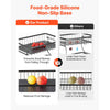 VEVOR 2 Tier Fruit Basket, Countertop Fruits Vegetable Bowl with Banana Hangers, Metal Wire Storage Stand for Kitchen Counter, Detachable Stackable Holder Organizer for Bread Snack Veggies, Black