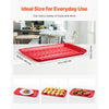 VEVOR Plastic Serving Trays, 2-Pack Grilling Prep and Serve Trays with Handles , 17x10.35 Inch Anti-Slip Melamine Food Tray, Ideal for BBQ, Kitchen, Cafeteria, Ottoman, Coffee Table, Black and Red
