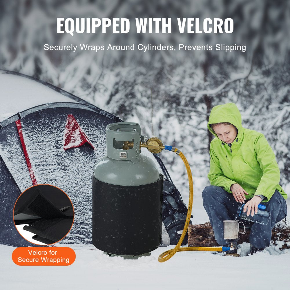 VEVOR Insulated Band Style Gas Cylinder Warmer, Fits 40 lbs Gas Tanks 120W Propane Heater, Fixed Internal Thermostat Max Temp 90 ℉, Durable Waterproof Oxford Fabric, FCC Listed