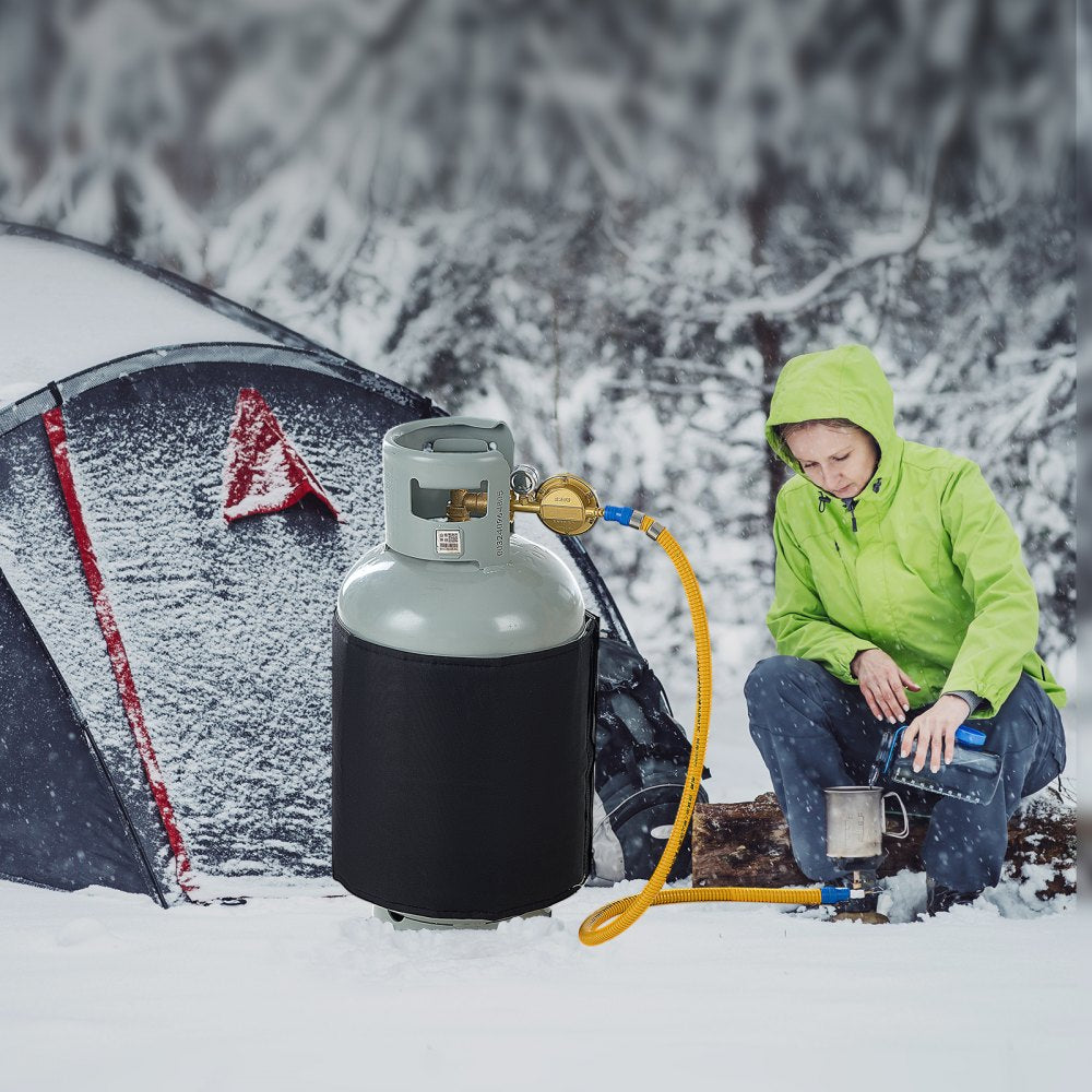 VEVOR Insulated Band Style Gas Cylinder Warmer, Fits 40 lbs Gas Tanks 120W Propane Heater, Fixed Internal Thermostat Max Temp 90 ℉, Durable Waterproof Oxford Fabric, FCC Listed