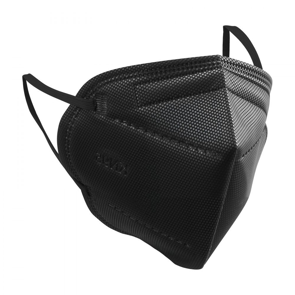 VEVOR KN95 Face Masks, 50 Pack KN95 Particulate Respirator Mask, Breathable and Disposable, Five-Layer Filtration Dust Masks, Pollen-Filtering Allergy Mask, for Workshop, Construction & Mall (Black)