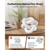 VEVOR Wood Chain Link Decor, 3 Link, Hand Carved Wooden Knot Decor, Coffee Table Decoration Modern Shelf Accents, Decorative Objects for Home Living Room Bedroom Entryway Farmhouse Bookshelf, White
