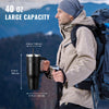 VEVOR 40 oz Insulated Water Bottle, Stainless Steel Sports Coffee Cup with Lid, Handheld Travel Coffee Mug Double Walled, Camping Hydration Flask Leakproof, for Indoor/Outdoor School, Work, Black