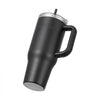 VEVOR 40 oz Insulated Water Bottle, Stainless Steel Sports Coffee Cup with Lid, Handheld Travel Coffee Mug Double Walled, Camping Hydration Flask Leakproof, for Indoor/Outdoor School, Work, Black