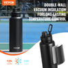VEVOR 40 oz Insulated Water Bottle, Stainless Steel Camping & Hiking Hydration Flask with Wide Mouth Lid, Sports Coffee Cup Double Walled, Leakproof, for Indoor/Outdoor Use, FDA Listed,Black