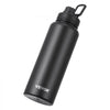 VEVOR 40 oz Insulated Water Bottle, Stainless Steel Camping & Hiking Hydration Flask with Wide Mouth Lid, Sports Coffee Cup Double Walled, Leakproof, for Indoor/Outdoor Use, FDA Listed,Black