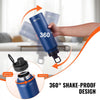 VEVOR 40 oz Insulated Water Bottle, Stainless Steel Camping & Hiking Hydration Flask with Wide Mouth Lid, Sports Coffee Cup Double Walled, Leakproof, for Indoor/Outdoor Use, FDA Listed,Blue