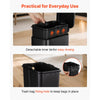 VEVOR Slim Bathroom Trash Can, 11.4 x 5.71 x 10.7 Inch Small Bedroom Trashcan with Step Pedal & Soft Close Lid, 6L Steel Garbage Can with Detachable Inner Bin, for Kitchen, Home, Dorm, Office, Black