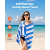 VEVOR Beach Towel, 4 Pack Oversized Beach Towels, 30 x 60 in Cabana Striped Large Pool Towel, 100% Cotton Soft and Quickly Dry Thick Swimming Towels, for Vacation, Swimming, Beaches, and Bathroom