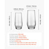 VEVOR Drinking Glasses Set, 16-Piece Crystal Glass Cups, Elegant Mixed Glassware Set, with 8 Pcs 18.26 Oz Highball and 8 Pcs 11.5 Oz Cocktail Drinkware for Kitchen, Beer, Smoothie, Juice, Soda, Wine