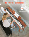 VEVOR S195 weighted digital piano lifestyle image - hi-fi sound experience dual speakers