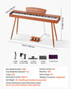 VEVOR S195 weighted digital piano dimensions and in-the-box accessories