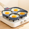 VEVOR Egg Pan, 4-Cup Nonstick Egg Frying Pan, Aluminum Breakfast Omelette Skillet for Pancakes, Hamburgers, Sandwiches, with Lid, Oil Brush, Scraper, Compatible with Gas Stove & Induction Cookware