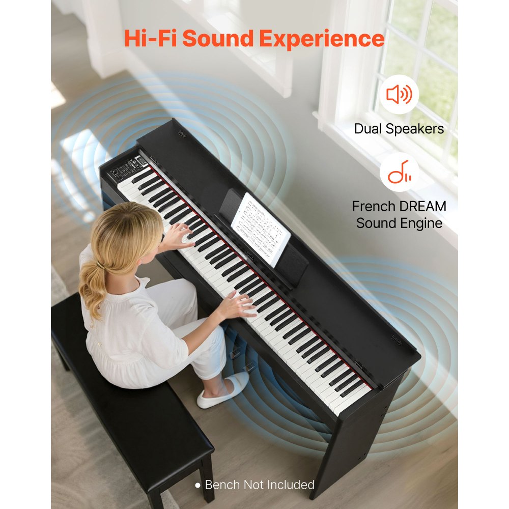 Hi-Fi sound experience - dual speakers and French DREAM sound engine (bench not included)