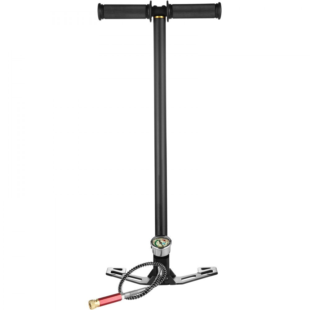 VEVOR PCP Hand Pump, 3 Stage, 30Mpa 4500 PSI High Pressure PCP Air Rifile Filling Stirrup Pump with Oil-Moisture Filter Pressure Gauge, Stainless Steel for Airguns Scuba Tank Paintball Filling Tire