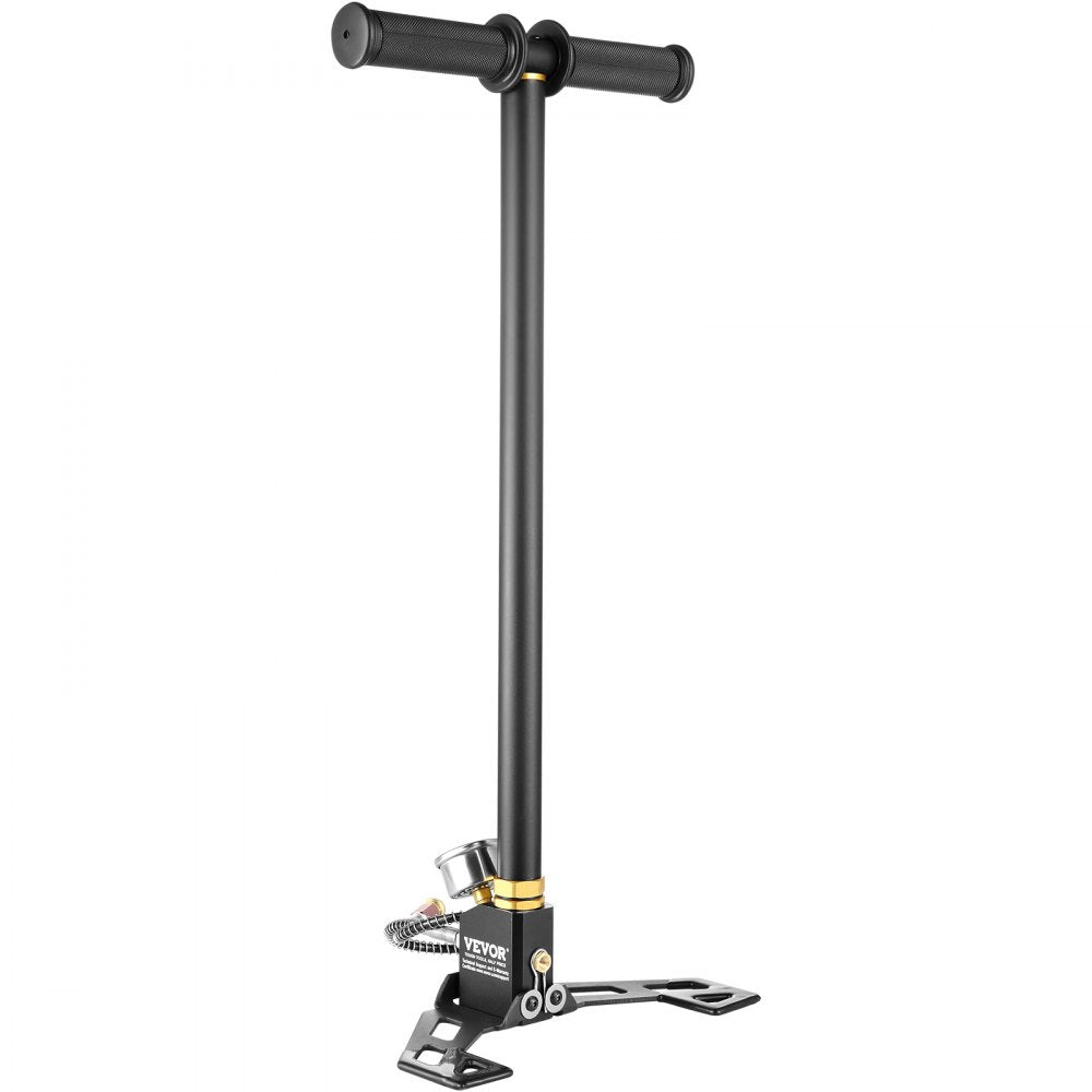 VEVOR PCP Hand Pump, 3 Stage, 30Mpa 4500 PSI High Pressure PCP Air Rifile Filling Stirrup Pump with Oil-Moisture Filter Pressure Gauge, Stainless Steel for Airguns Scuba Tank Paintball Filling Tire