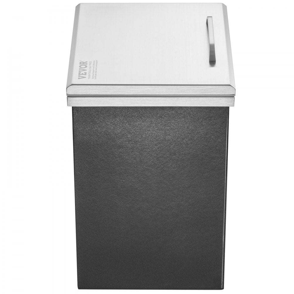 VEVOR Drop in Ice Chest, 14"L x 12"W x 18"H Stainless Steel Ice Cooler, Commercial Ice Bin with Hinged Cover, 40 qt Outdoor Kitchen Ice Bar, Drain-pipe and Drain Plug Included, for Cold Wine Beer