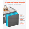 VEVOR Drop in Ice Chest, 20"L x 14"W x 12"H Stainless Steel Drop in Cooler, 31.7 Quart Commercial Ice Bin with Pot Lid for Outdoor Kitchen Patio Bar, Drain-pipe Set Included, for Cold Wine Beer