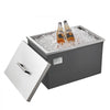 VEVOR Drop in Ice Chest, 20"L x 14"W x 12"H Stainless Steel Drop in Cooler, 31.7 Quart Commercial Ice Bin with Pot Lid for Outdoor Kitchen Patio Bar, Drain-pipe Set Included, for Cold Wine Beer