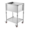 VEVOR Rolling Ice Chest Cooler Cart Stainless Steel Cooling Bin 44.8 Quart, Outdoor Stand Up Cooler Trolley with Wheels, Sliding Lid, Shelf, for Patio Backyard Party Bar Cold Drinks, 26x19.9x38.8 in