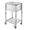 VEVOR Rolling Ice Chest Cooler Cart Stainless Steel Cooling Bin 57.7 Quart, Outdoor Stand Up Cooler Trolley with Wheels, Flip Lid, and Shelf, for Patio Backyard Party Bar Cold Drinks, 22x17.9x39.5 in