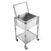 VEVOR Rolling Ice Chest Cooler Cart Stainless Steel Cooling Bin 57.7 Quart, Outdoor Stand Up Cooler Trolley with Wheels, Flip Lid, and Shelf, for Patio Backyard Party Bar Cold Drinks, 22x17.9x39.5 in