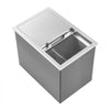 VEVOR Drop in Ice Chest, 18"L x 12"W x 15"H Stainless Steel Drop in Cooler, 28.6 Quart Commercial Ice Bin with Sliding Lid for Outdoor Kitchen Patio Bar, Drain-pipe Set Included, for Cold Wine Beer