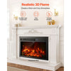 VEVOR Electric Fireplace Insert, 26 inch Recessed and Wall Mounted with Adjustable Flame Color Brightness & 8h Timer & Remote Control, Indoor Heater w/ 750W/1500W Dual Heating Modes, 5000BTU Black