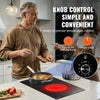 VEVOR Electric Cooktop, 12 inch 2 Burners Built-in Electric Stove Top, 1800W Ceramic Top Radiant Cooktop, with Glass Panel, Knob Control, 11 Heat Levels, 120V, for Diverse Cooking Requirements