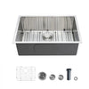 VEVOR 27-inch Kitchen Undermount Single Bowl Sinks, Stainless Steel Drop-In Farmhouse Basin with Accessories, Household Dishwasher Sinks for RV, Prep Kitchen, Laundry Room, Bar