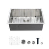 VEVOR 27-inch Kitchen Undermount Single Bowl Sinks, Stainless Steel Drop-In Farmhouse Basin with Accessories, Household Dishwasher Sinks for RV, Prep Kitchen, Laundry Room, Bar
