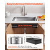 VEVOR 32-inch Kitchen Undermount Single Bowl Sinks, Stainless Steel Drop-In Farmhouse Basin with Accessories, Household Dishwasher Sinks for RV, Prep Kitchen, Laundry Room, Bar