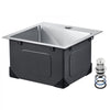VEVOR 15 inch Kitchen Sink Workstation, 304 Stainless Steel Top Mount Sinks, Drop-In Single Bowl Farmhouse Basin with Accessories, Household Dishwasher Sinks for RV, Prep Kitchen, Laundry Room, Bar