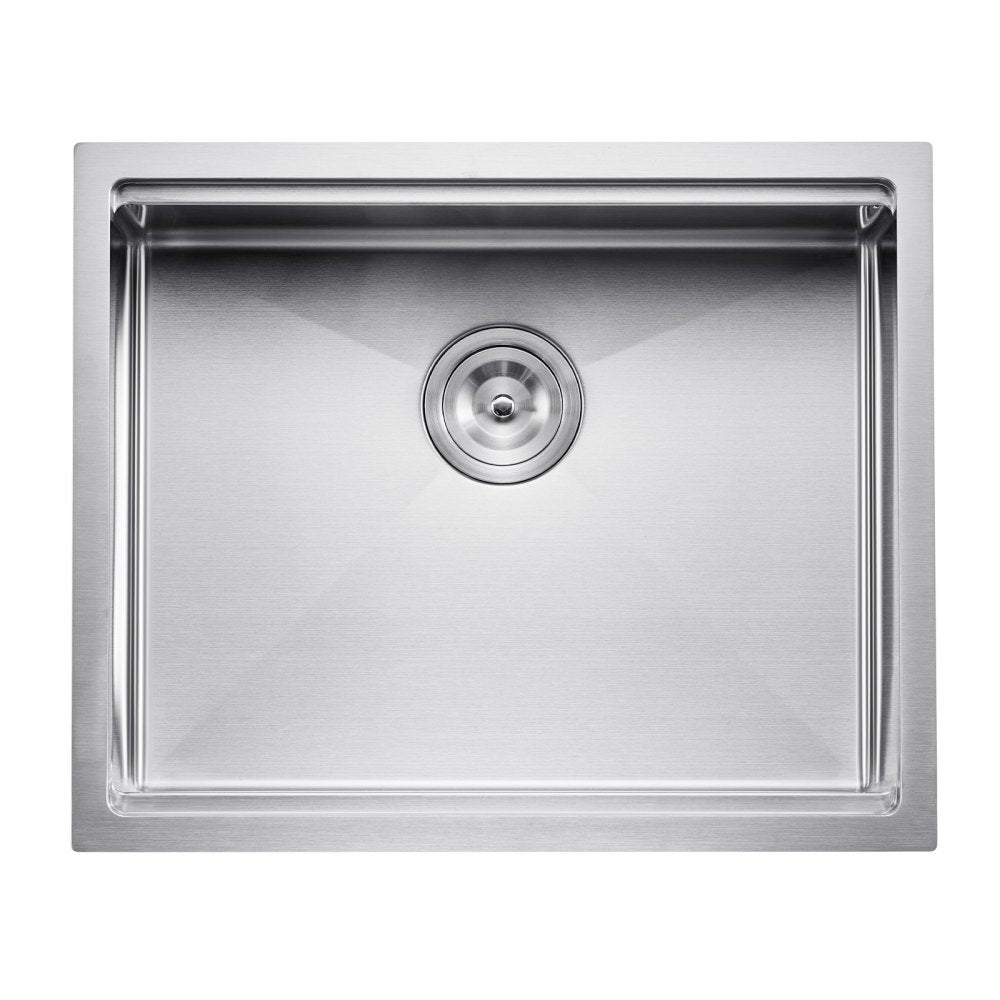 VEVOR 23 inch Kitchen Sink Workstation, 304 Stainless Steel Undermount Sink, Drop-In Single Bowl Farmhouse Basin with Ledge & Multiple Accessories, Household Dishwasher Sinks for RV, Prep Kitchen, Bar