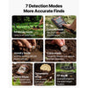 VEVOR Waterproof Metal Detector, 12", Professional High Accuracy Gold Detector for Adults, with Display, Wireless Headphones, 7 Modes, Adjustable Length, for Detecting Gold Treasure Hunting, IP68