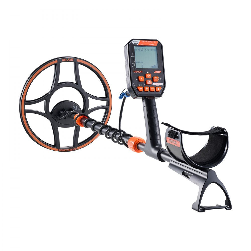 VEVOR Waterproof Metal Detector, 12", Professional High Accuracy Gold Detector for Adults, with Display, Wireless Headphones, 7 Modes, Adjustable Length, for Detecting Gold Treasure Hunting, IP68
