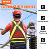 VEVOR Safety Harness, Full Body Harness, Safety Harness Fall Protection with Added Padding, and Side Rings and Dorsal D-Rings and a Lanyard, ANSI/ASSE Z359.11-2014, 160 lbs Max Weight, S