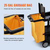VEVOR Cleaning Cart, 3-Shelf Commercial Janitorial Cart, 200 lbs Capacity Plastic Housekeeping Cart, with 25 Gallon PVC Bag and Cover, 47 x 20 x 38.6in, Yellow&Black