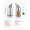 VEVOR Submersible Water Pump 1 HP 4400 GPH Sump Pump with Float Switch, Portable Water Removal, Stainless Steel Material, for Swimming Pool Draining Garden Ponds Hot Tubs Basements, IPX8 Waterproof