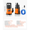 VEVOR Submersible Water Pump with 25 ft Hose 1.2 HP 5000 GPH Sump Pump, Portable Water Removal, Thermoplastic Material, for Swimming Pool Draining Garden Ponds Hot Tubs Basements, IPX8 Waterproof