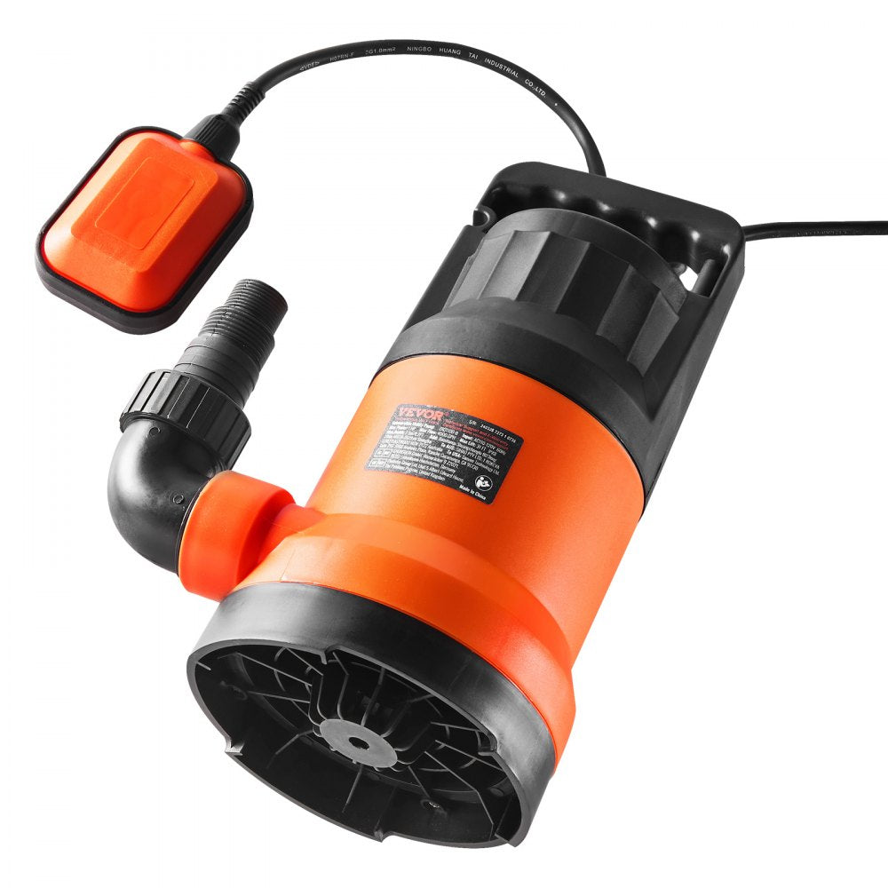 VEVOR Utility Pump, 1 HP, 4000 GPH High Flow, 31 ft Head, Sump Pump Submersible Water Pump Portable Utility Pump with 10 ft Long Power Cord for Draining Water from Swimming Pool Garden Pond Basement