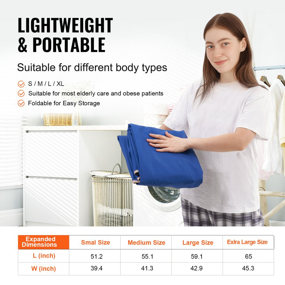 VEVOR Universal Full Body Patient Lift Sling-Extra Large, Patient Lift Medical Sling for Easy Transfer and Bathing, Polyester Patient Aid Transfer Sling for Elderly Disabled Bedridden, 600LBS Capacity